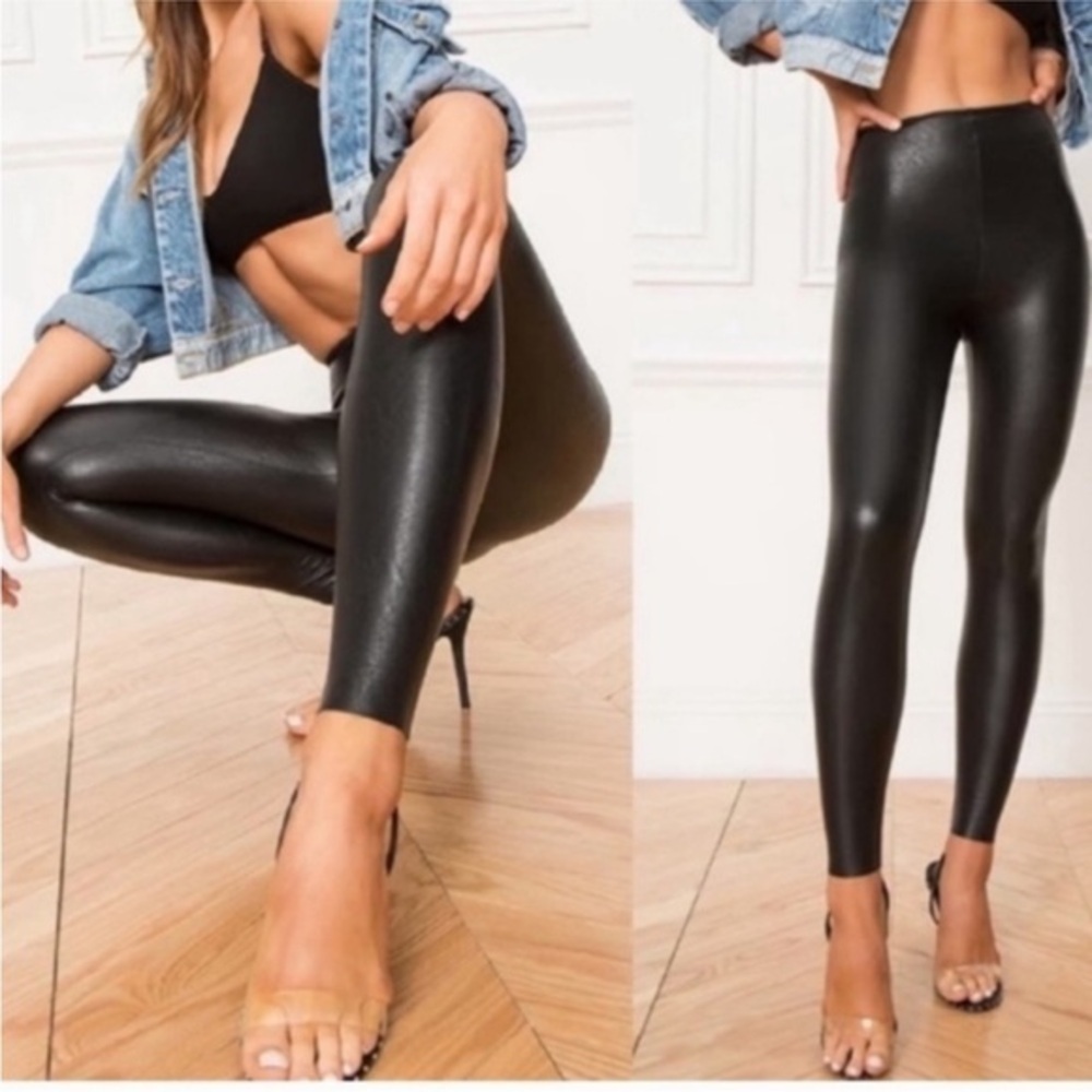 Commando Perfect Control Faux Leather Leggings Black Size XL